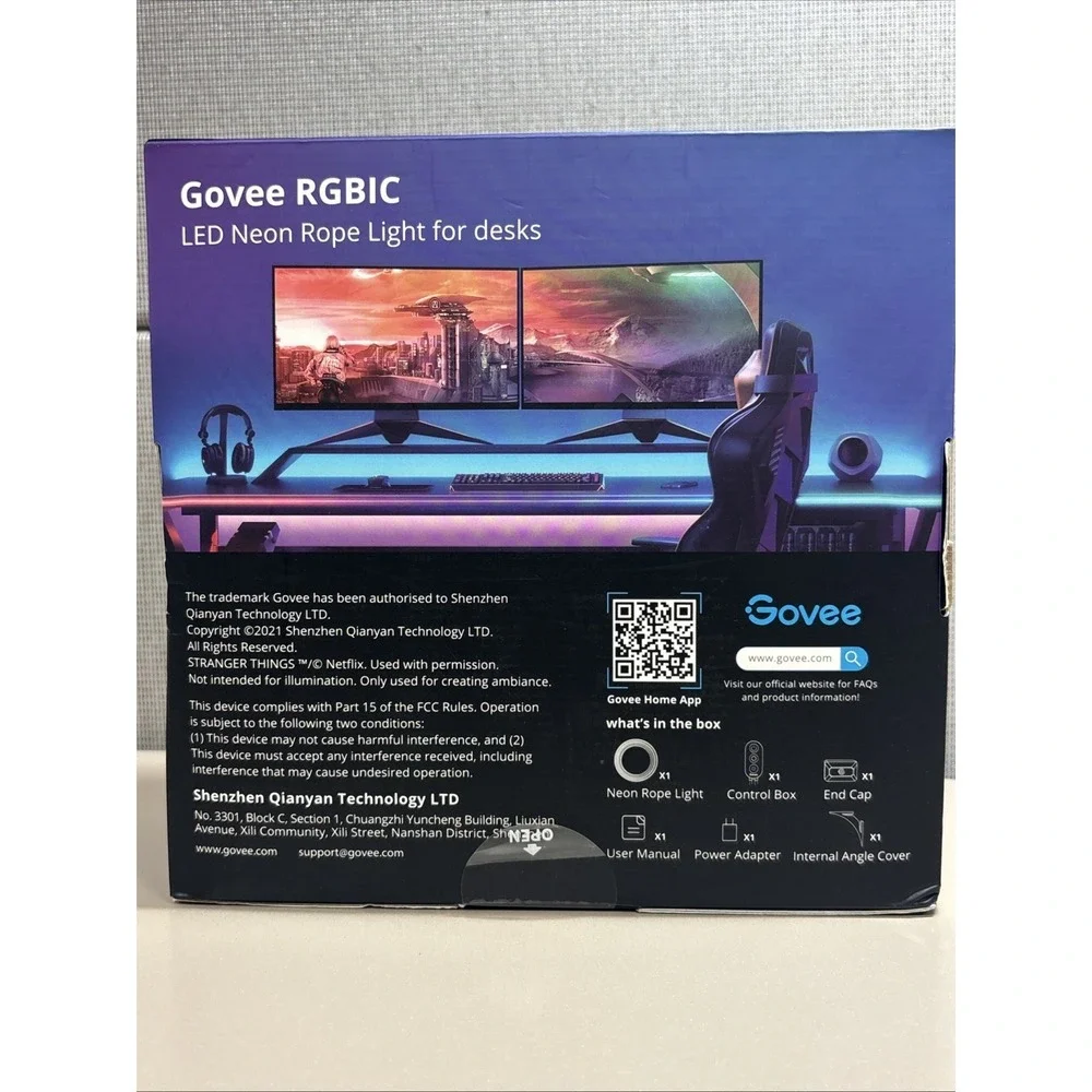 Govee - RGBIC LED Neon Rope Light for Desks 6.5ft - H61C2 - NEW
